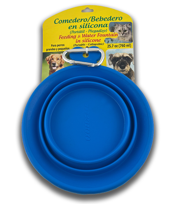 BEBEDERO COMEDERO MASCOTAS AZUL