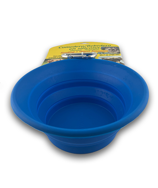 BEBEDERO COMEDERO MASCOTAS AZUL - Imagen 3