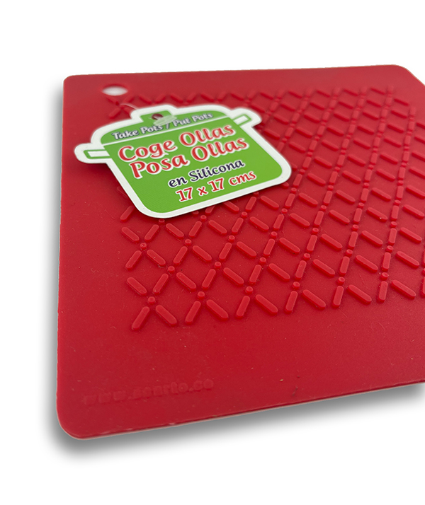 COGE OLLAS POSA OLLAS DE SILICONA ROJO - Imagen 4