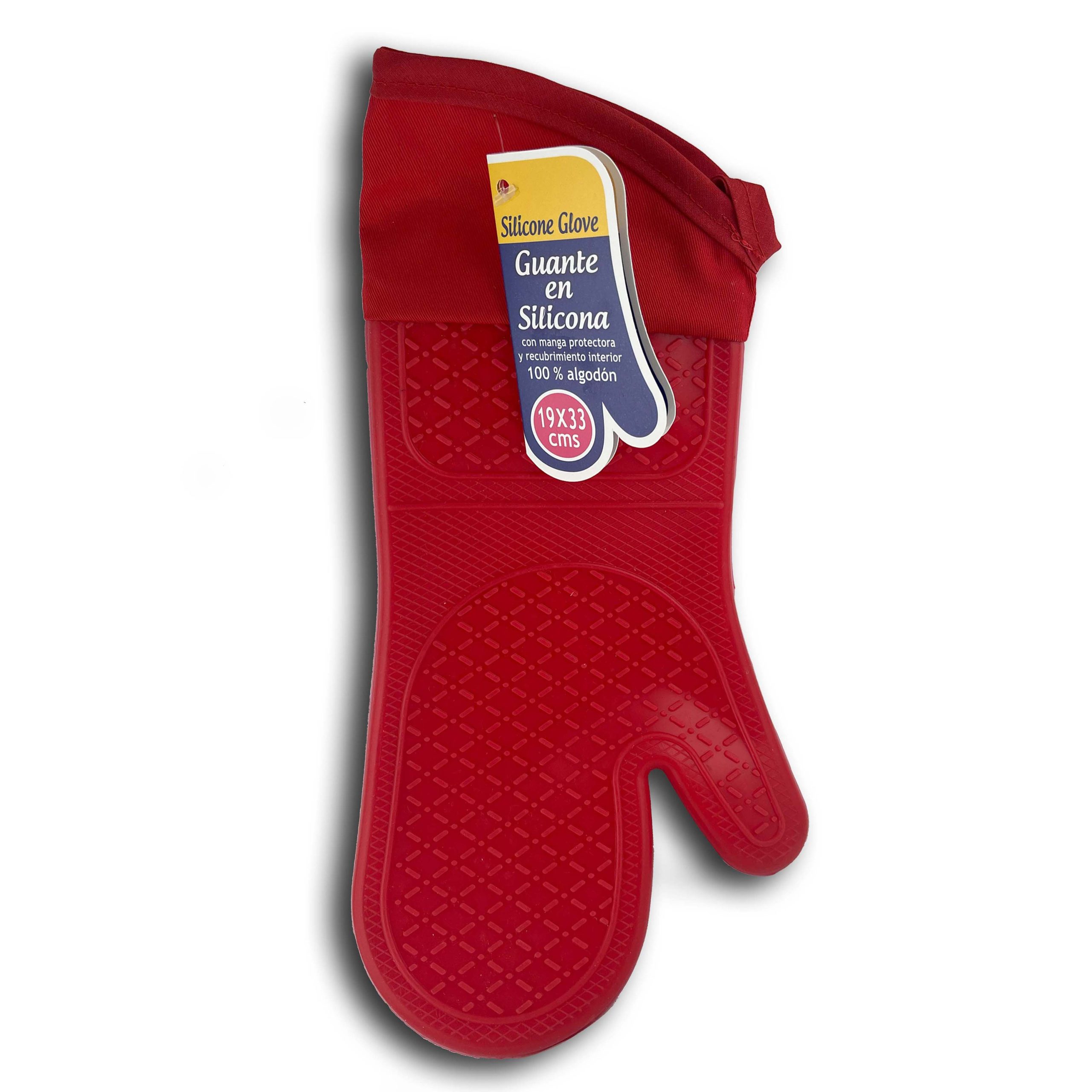 GUANTE EN SILICONA CAÑA LARGA COLOR ROJO